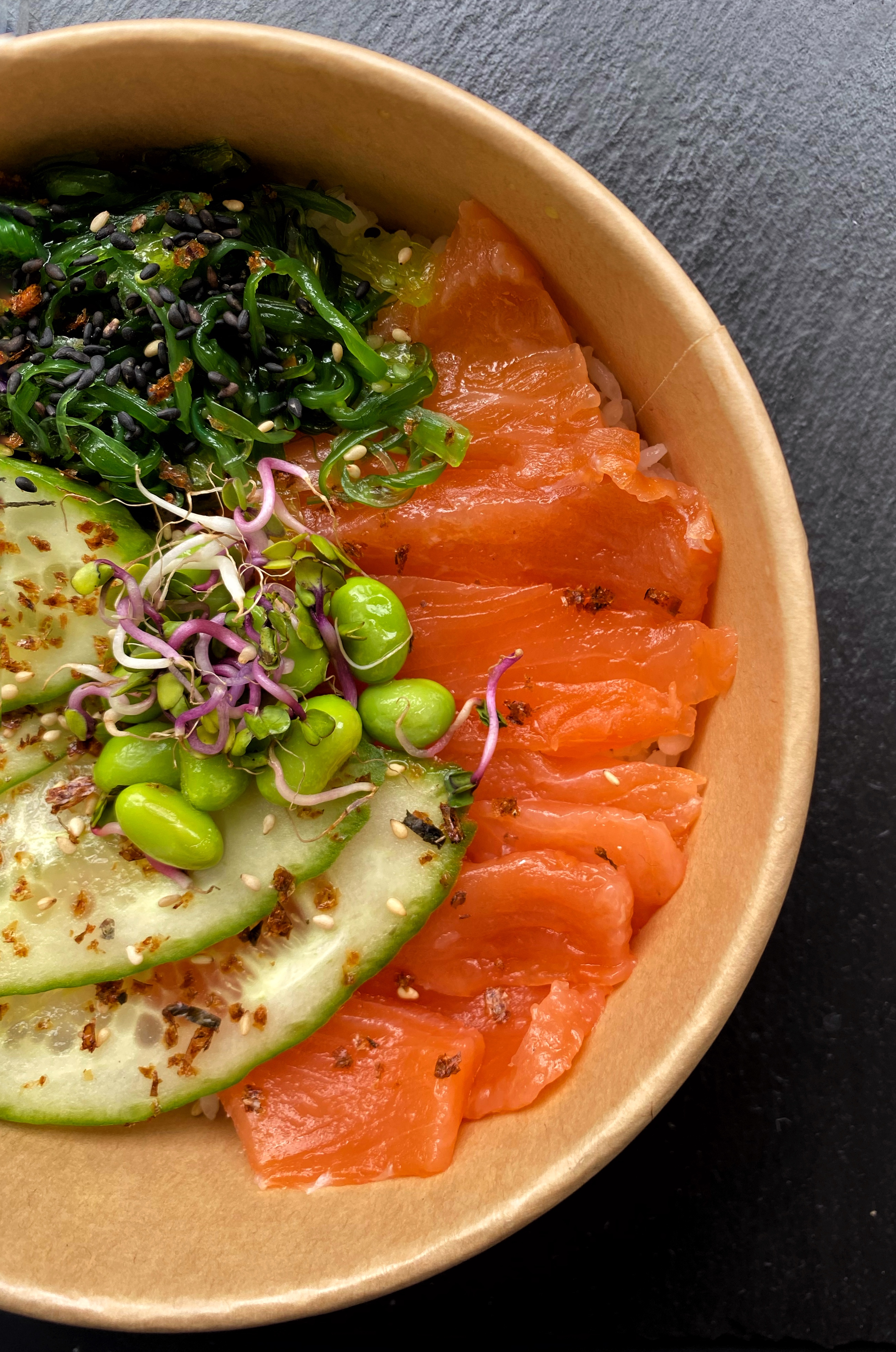 Bowl with salmon